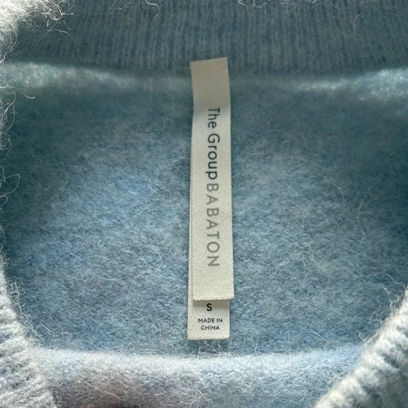 BABATON THE GROUP - Baby Blue Alpaca/Wool blend Crewneck Sweater - Picture 3 of 8